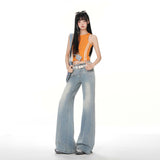 White High-Waisted Elastic Micro-Tipped Jeans Women In Spring 2026 New Non-Legged Thin Drag Trousers