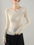 High-End Yangzi Yarn Seamless Wool Texture Repair Inside The Woman 2025 Winter Collar Folded Bottom Sweater Gray