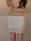 Lace Heavy Industry Nail Bag Hip High Waist Half Skirt Short