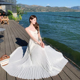2025 Hanging Neck Chiffon Set Spring New Sweet High-End Half-Dress Two-Piece