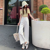 6628 Lyselle Tiansi Soft Jeans Women's Summer Thin 2026 High-Waisted Thin Nine-Point Straight Broad-Legged Trousers