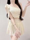 2026 New Women's Skirts And Shoulders Design Pure Sexy Set Beach Hot Spring Holiday Swimsuit Girl