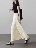 College Windy Rhusted Big Skirts Swollen Skirts Long Skirts ~ 2026 Spring New Thin 100-Fold A-Word Half-Body Skirt