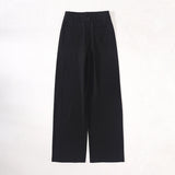 High-Grade Gray High-Waisted Suit Trousers Women's Summer Lengths High-Hanging Wide-Legged Trousers Nine-Point Gray Printing