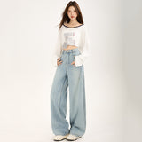 Blade Jeans Women's Spring And Autumn New Loose High-Waist Feeling Drag Trousers Lanky Trousers