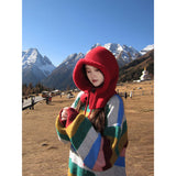 Yunnan Dalichuan West Xinjiang Grassland Tourism Wearing Female Colored Dopamine Sweater National Style Skirt Suit