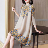 National Style Retro Improved Cheongsam Dress New 2026 Spring And Summer Temperament Middle-Age Mother Large-Size Women's Long Dress