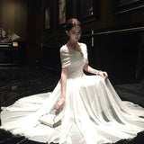 2025 New French Dress More Than Summer Dress White Moonlight Chest Mesh Dress Dress