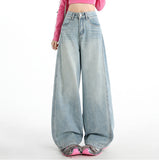 2026 Spring New Bag Cover Design Hips High-Waisted Loose Jeans Straight-Legged Tug Jeans Woman