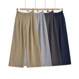 Vintage Splicing Waist Gray Broad-Legged Pants Women Autumn Loose Languid Leisure Sweats