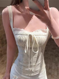 French Babes Lace Design Sling Vest Summer New Temperament Slimming Fashion Top