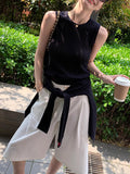 Self-Stay! Red Standard Yangzi Set Of Women's Knitting Casual Shirt Vest Two Sets