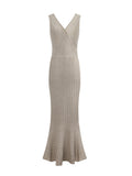 Muse Beauty God_Elegance Curve V Tie With Fishtail Sleeveless Dress ~