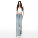 Low-Waisted Micro-Horn Jeans Women's New Light Blue Pants Black Cow Trousers In The Autumn And Winter 2025