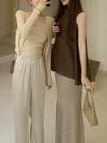 Knitting Series_Imported Yarn Thin Opener / Pure Color Open Shirt Sling With Two Sets Of Fashion Temperament