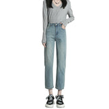 Straight-In-The-Box Loose-Fitting Smoke Pipe Pants High-Waisted To Make Old Light-Colored Jeans