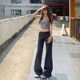 YC& Hottie Low-Rise Trumpet Trousers Slimming Thin Yoga Pants Match Elastic Casual Pants Women