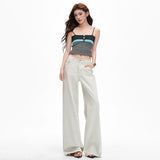 New Bag Cover Effortless Version Of The Old Money Fog Gray Straight Pants Loose Thin Jeans Trousers