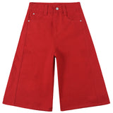 Large Red High-Waisted Straight-Legged Jeans Women 2026 Spring And Summer New Loose Leisure Thin Seven-Point Pants