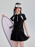 Yan 2026 New Peticiangy Sports Split Swimsuit Fashion Tennis Style Korean Student Skirt Flat-Angle Swimsuit
