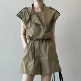 Work-Suited Jumpsuit Shorts Summer Thin Trousers Wide Leg Small One-Suit Set Fashion Jumpsuit