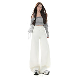 High-Waisted Narrow Version Of Broad-Legged Jeans Women 2026 Autumn And Winter New Design Feel Loose Thin Mop Trousers