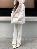 Mainly Thick Warm And Thin Velvet Sense Elastic Winter Horn Trousers