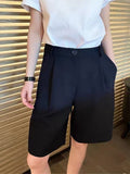 Pear Body BI Into ~Suit Shorts Women Summer Thin Temperament Commute High Waist Straight Legs Five Cents Mid-Pants