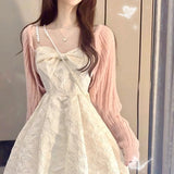 Gentle Wind White Pearl Hanging Dress French Niche Sweet Temperament First Love Fairy Princess Dress