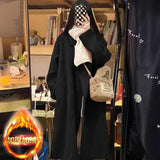 2026 Hepburn Wind Hair This Coat Autumn And Winter Korean Version Of The Loose Small Man This Coat Woman Long Plus Thicken Thick