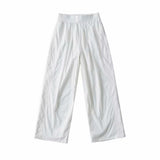 Tennis Trousers Women High-Waisted White Broad-Legged Trousers Quick Dry Yoga Fitness Training Pants Comfortable Loose Straight Trousers