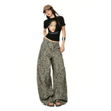 26Th Ootd!| Spring 2026 New Water Wash To Make Old Leopard Print Wide-Leg Jeans