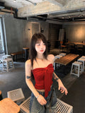 10152# Summer New Pure Sexual And Sexy Strap Clean Word Around Thin Woman Fixed With Chest Mat On Top