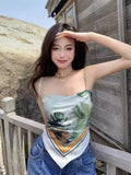 Suspension Vest Women Inside And Outside Wearing Summer Retro Back Ins Hot Girl Bean Turban Tset