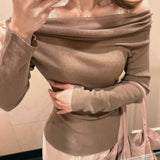 Classic Beauty Collar Hit Color Bow Word Collar Water-Soluble Wool Knitted Loose Top Woman