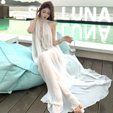 Holiday Style Dress Female High-End Temperament Famous Birthday Banquet Dress Heavy Industry Ribbon Lace Chiffon Dress