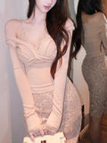 Fake Two-Piece Lace Bag Hip Half Dress Dress Woman Two Sets