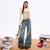 Cave Retro Do Old 2025 New Autumn And Winter Popular Drag Lazy Denim Trousers Commuting Daily