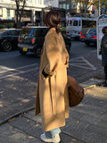 Camel Color Coat Woman's Long 2026 New Autumn And Winter Thick Korean Hepburn Wind Hair Coat