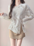 Lazy Wind Loose Outside The Irregular Hollow Hooded Swimsuit Woman's New Body Sling Skirt Four-Piece Set Swimsuit