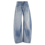 Vintage Wide-Legged Scissors Jeans Women's Summer 2025 Design Water Wash Loose Hanging Banana Pants