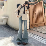Vintage Hottie Low-Rise Horn Pants Fashion Thin Tug Jeans Women's Trend & Trousers Lengthened