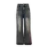 YC&2 Color Retro High-Waisted Broad Leg Trousers Ins Hanging Autumn And Winter Straight Jeans Women's Trousers