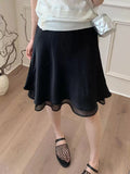 Acetate Featinous Skirt Half-Dress Girl Spring And Summer High Sense High Waist Thin Small Man A Word Bag Hip Skirt Fishtail Skirt