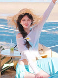 2026 New Bikini Sweet Hot Babes Split Skirt Hot Spring Four-Piece Swimsuit Girl Small Breast Gathering Sunscreen Swimsuit