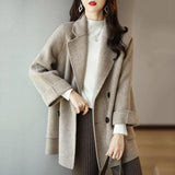 Thousand Birds Autumn And Winter New Fashion Characters Loose Thin And Thin Small Hairy Hairy Long Coat Woman