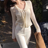 Soft Scented Lace Shirt 30 Alpaco Hair 30 Wool-Blend Lace Lace Small Open Shirt
