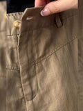 This Year's Popular Lazy Wind High-Waisted Broad-Legged Pants Women Summer Brown Silk Linen Comfortable Leisure Pants