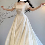 Tea Break French First Love Dress Dress Women's Summer 2025 New Gentle Temperament Unique Beauty Waist A Word Long Dress