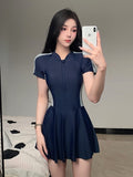 Wow Swimsuit Woman New Conservative Dress-Style Belly Flat-Angled Hot Spring Swimming Suit Bolisi 8499